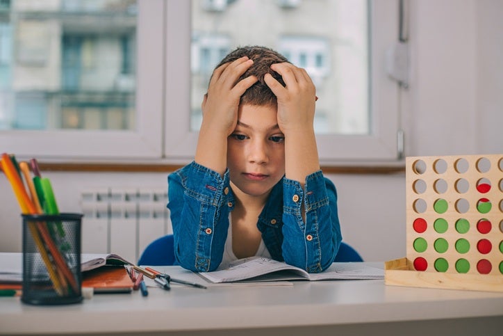 Child expressing worry, a sign of anxiety in Houston, TX